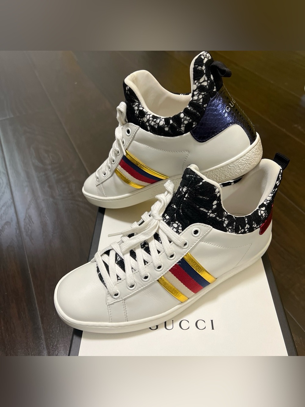 Gucci Ace High Top Lace Sneakers